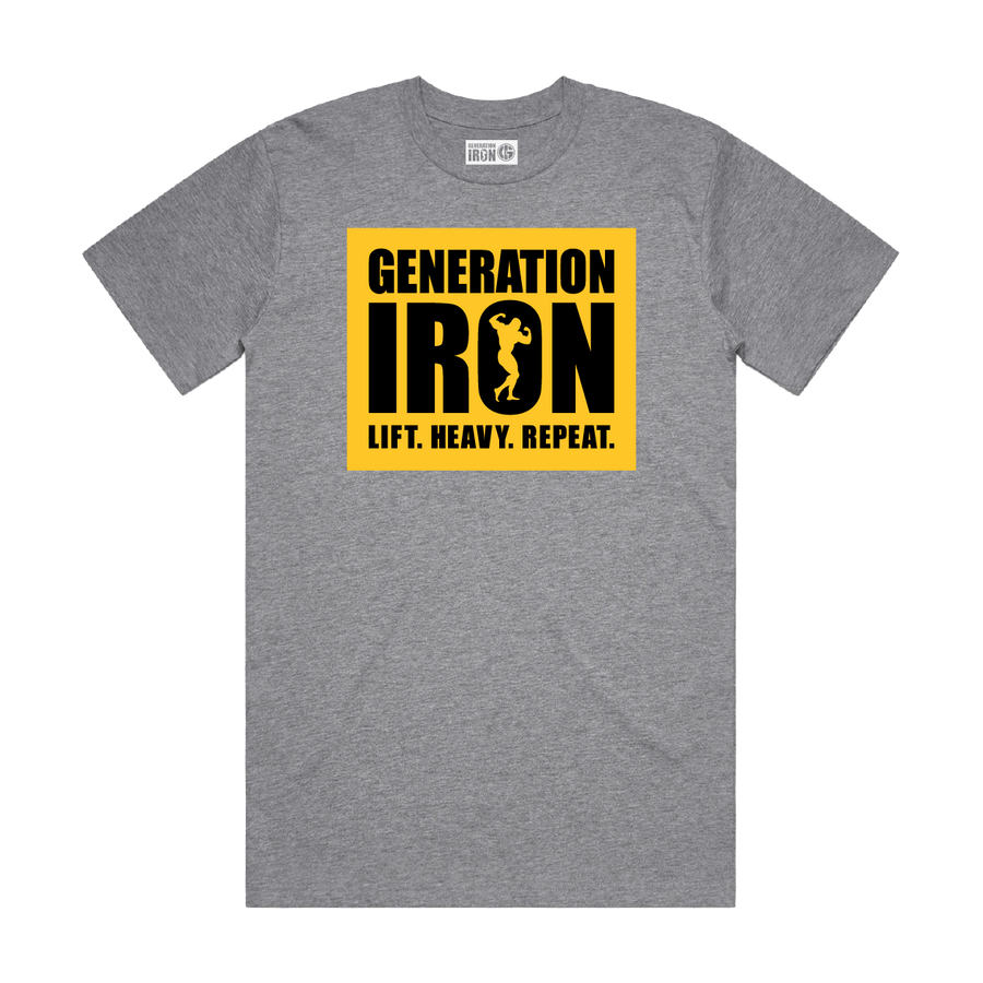 Generation Iron Lift Heavy Repeat Tee - Heather Grey